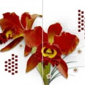 imagem de Kit Decorado Orquidea Vermelha 33x46 - Ceral